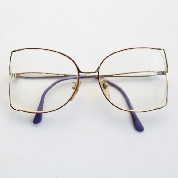 CSC Vintage Elizabeth Violet Gold Metal Frames Prescription Eyeglasses 55-17 - Picture 1 of 6